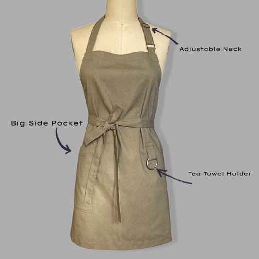 Tea Towel Holder Apron | Apron with Side Pocket | Aprons and More